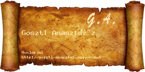 Gosztl Anasztáz névjegykártya